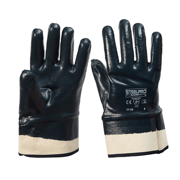 Nitrilsafe liso puño seguridad, steelpro