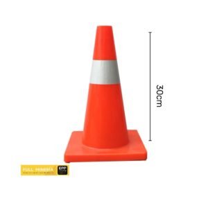 Cono de Señalización Vial de 30 cm en Polietileno Semiflexible con Reflectivo Grado Ingeniería Comercial