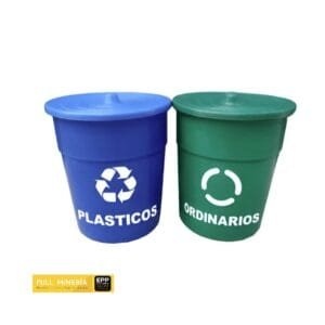 Caneca Plástica de 150 Litros con Tapa