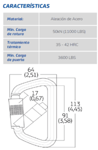 Mosquetón Steel triple acero